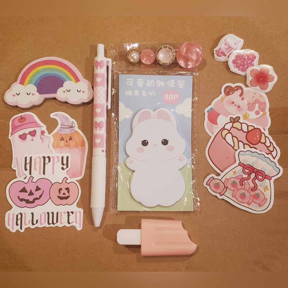 Cute Kawaii Adorable Stationery Kit & Accessories With Pastel Colours